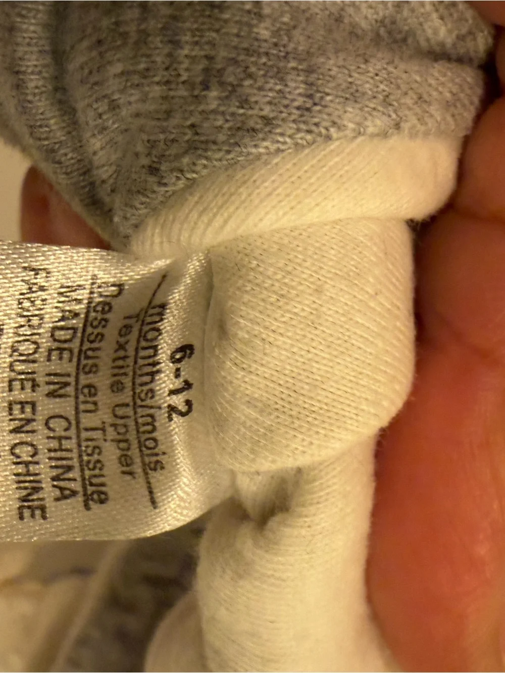 Robeez Baby Bear Soft Sole Booties Gray 6-12 Months